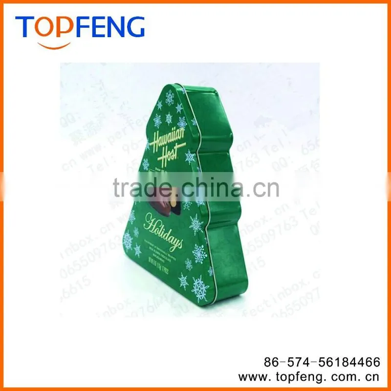 christmas tin box/tin gift box/triangle tin box/square tin money box/box candy