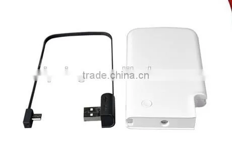 power bank factory credit card power bank with built in cable for samsung galaxy tab