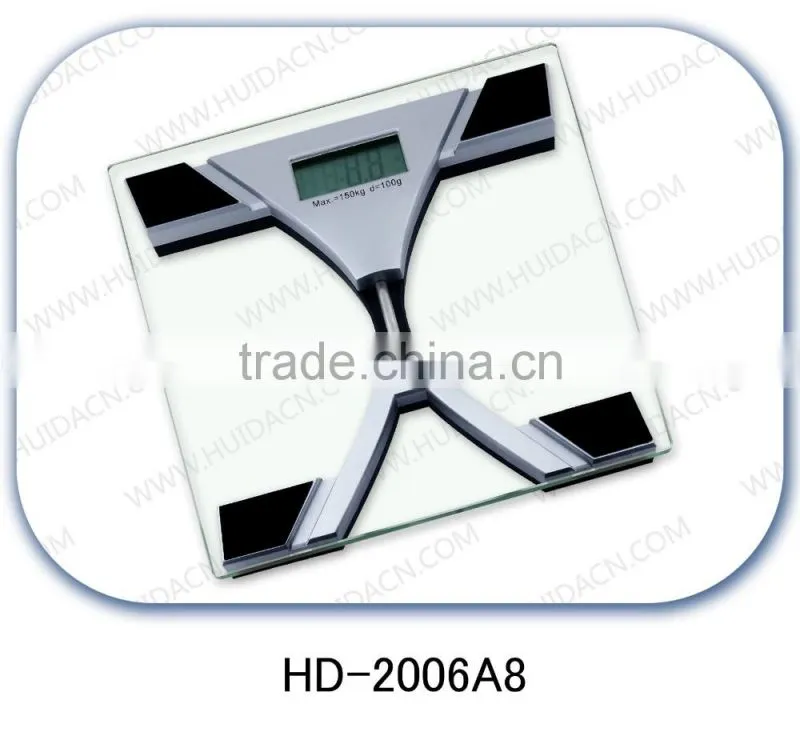 LCD high quality glass electronic body weighing scale