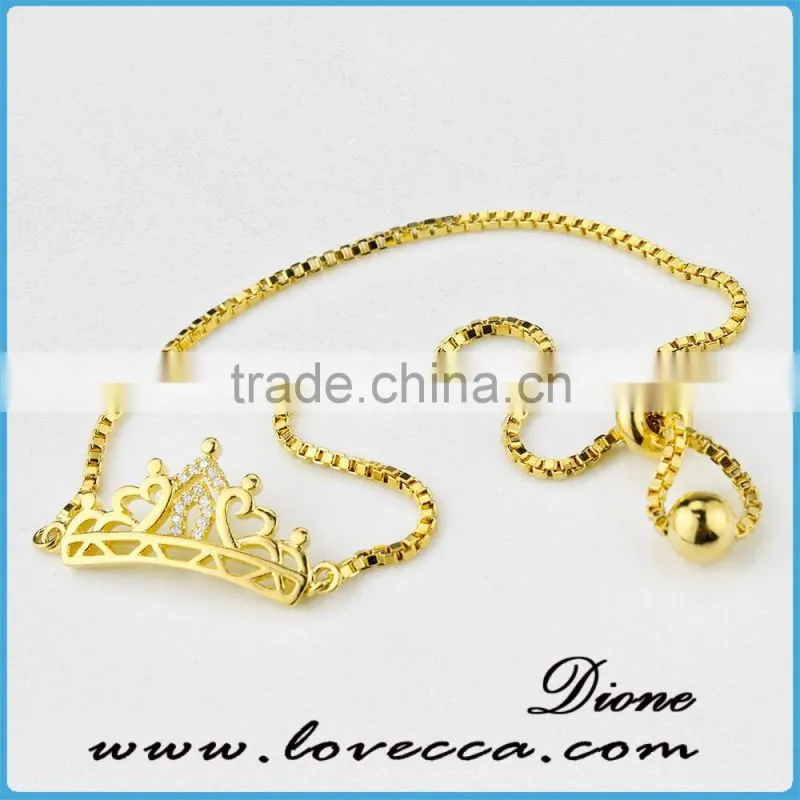 Adjustable micro pave CZ Bracelet,Cubic Zirconia Chain Bracelet for girls and women