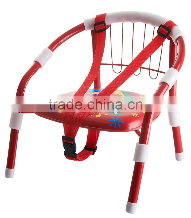 metal baby chair with the pvc seat and safety belt