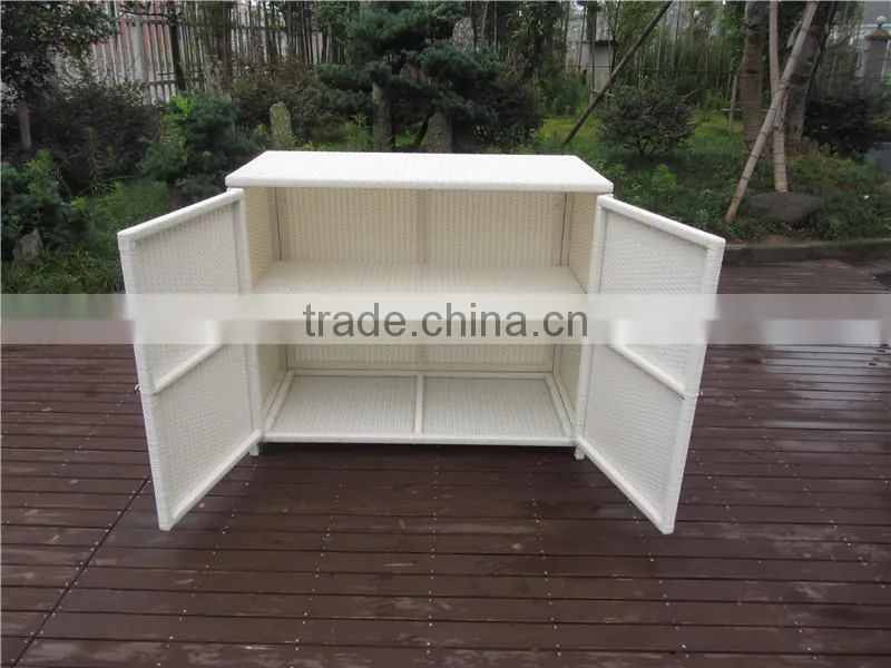 Two Trays Garden Outdoor Accessory Rattan Wicker Cabinet