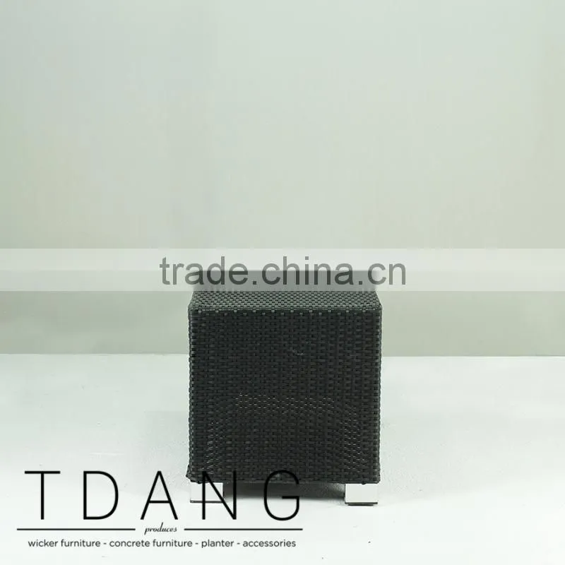 Kessler Wicker Table With Tempered Glass - Outdoor Rattan Coffee Table