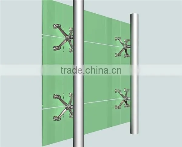 JINXIN four arm 304/316 stainless steel rib glass spider for curtain wall system