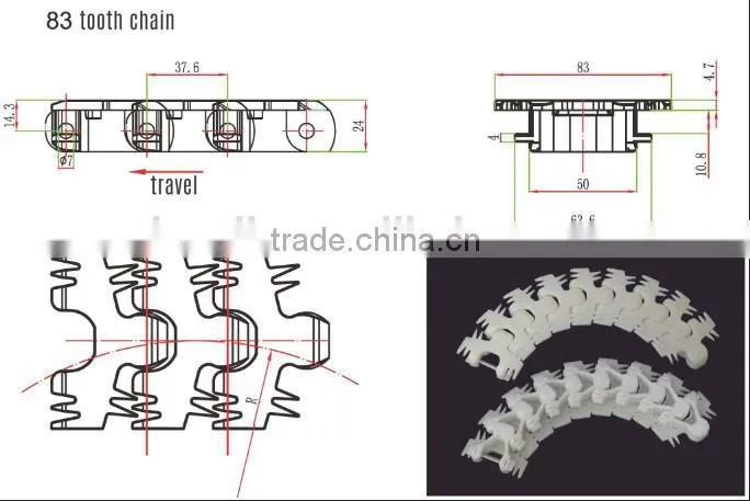 63 83 POM plastic table top chain for medicine