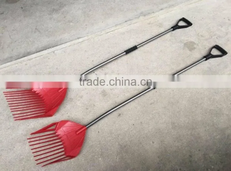 Plastic rake with steel handle/Garden rake