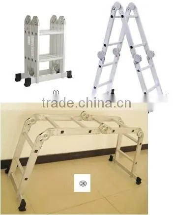 Finether 12.1 FT Heavy Duty Aluminum Multi Purpose Folding Extension Ladder with 2 Panels 330lb Capacity