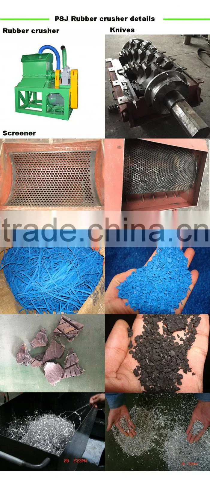 Energy saving waste tyre pelletizing machine manufacturer
