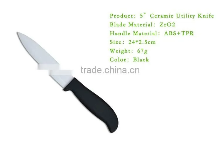 4 Pieces PP+TPR Soft Touch Handle Zirconia Ceramic Knife