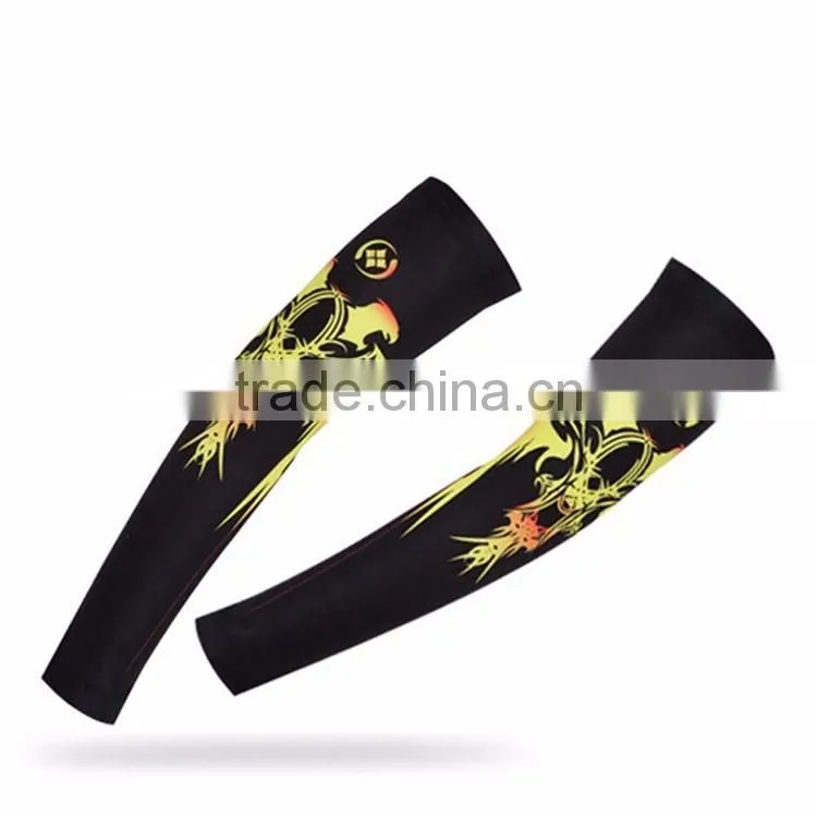 Custom dye sublimation printing cool elastic Men and women riding warmer UV sun arm sleeves