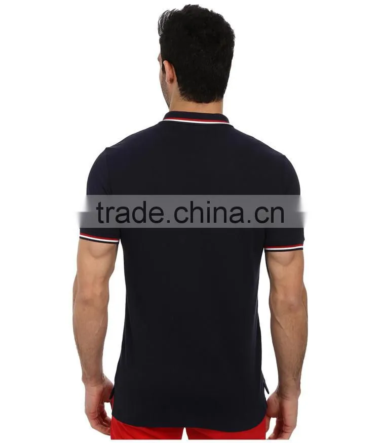 2015 latest custom 100 polyester short sleeve mens fancy pique 100 polyester polo shirts
