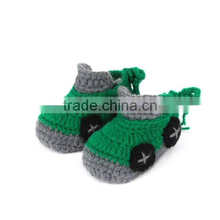 Cartoon Cars Style Handmade Crochet Baby Boy Shoes