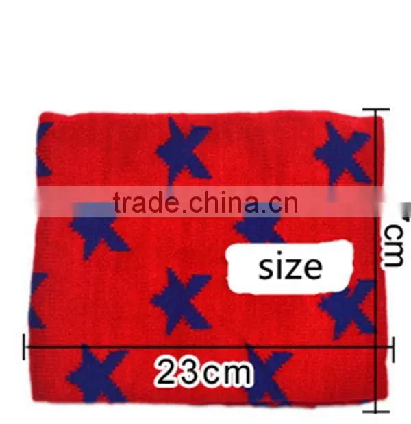 Korean style lovely winter warm acrylic five-pointed star pattern fashion baby scarf kids infinity scarf