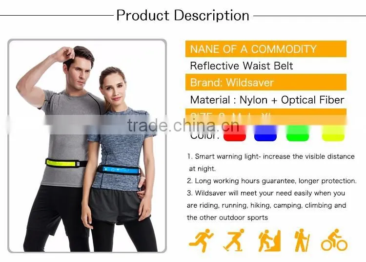 Outdoor LED flashing adjustable waist trimmer belt