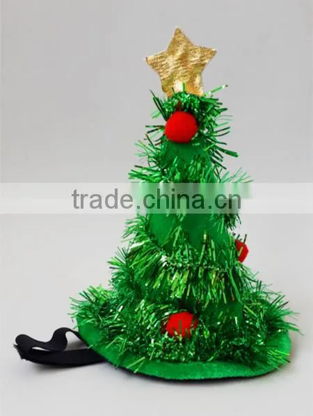 factory sale green Christmas tree style christmas dog hat