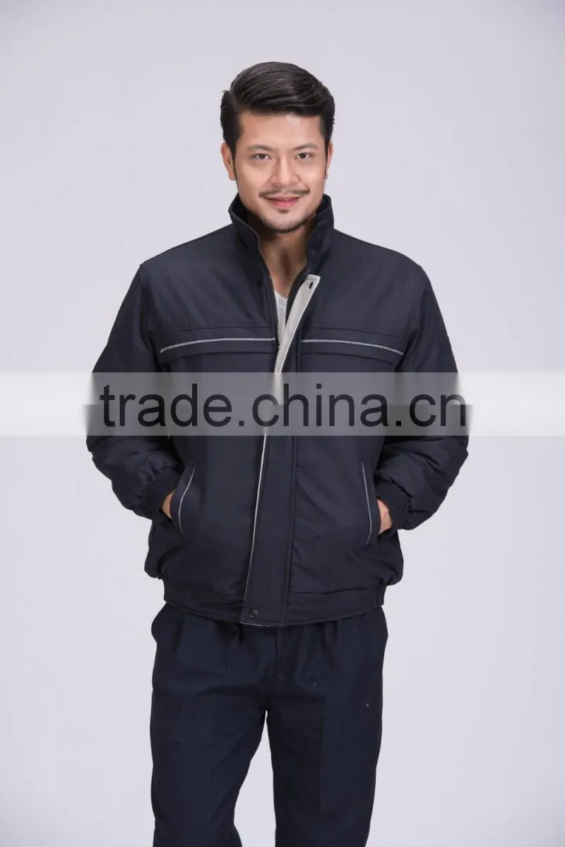 Industrial hi-vis workers safety clothing with reflect light winter cotton coat