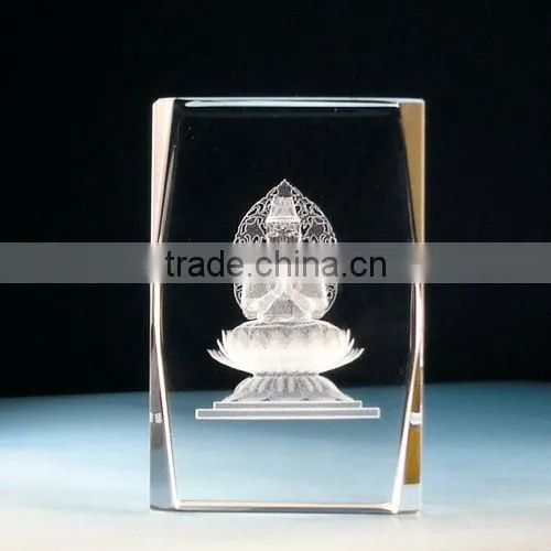 Round shape high quality blank 3d laser crystal glass cube
