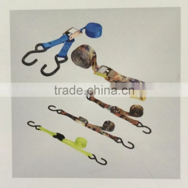 Cam buckle tie down straps/ cam buckle straps with hooks