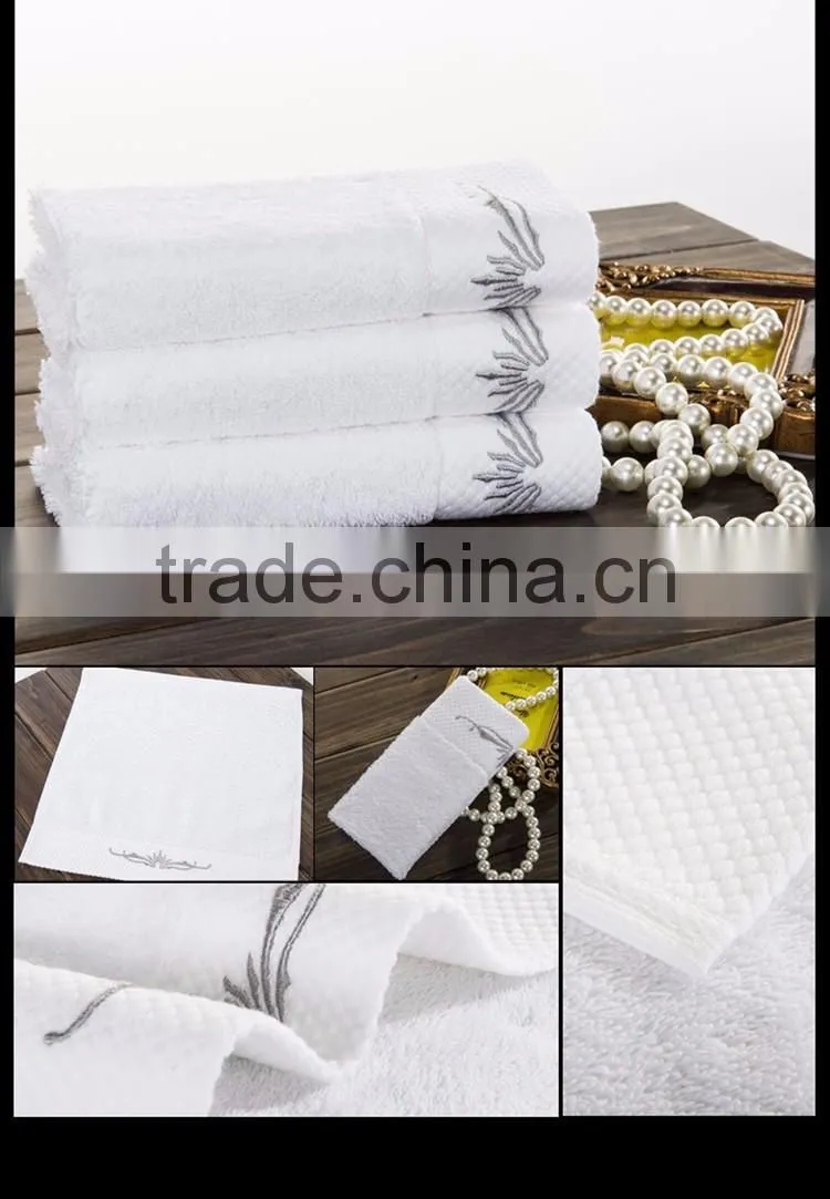 cotton white hotel bath/face/hand towel set wholesale
