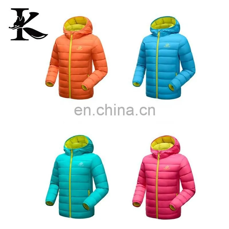 Children portable comfortable ultra light sportwear down jacket for winter