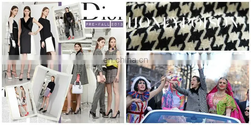 2014 best selling houndstooth velour woollen coat