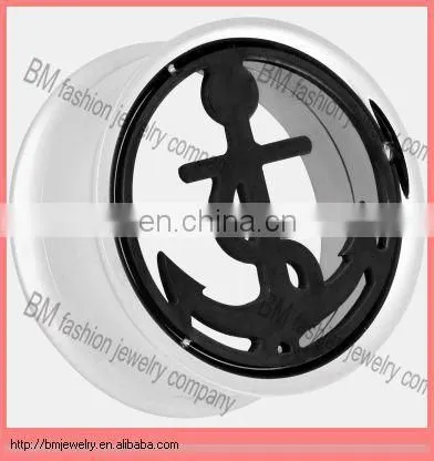 Coated titanium flesh tunnel piercing screw plug piercing stainless steel body jewelry