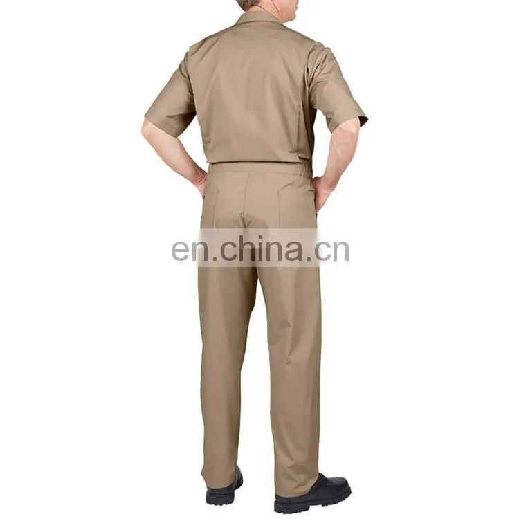 Unisex Gender Safety Short Sleeve Twill Workwear Suit Fatigue Dress