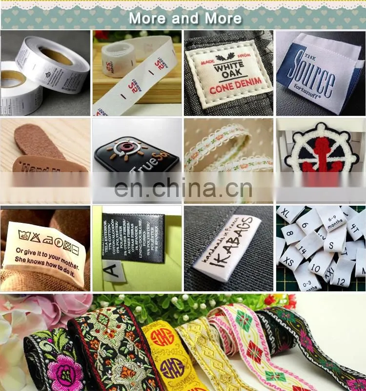 Wholesale custom satin woven clothing label for tshirt