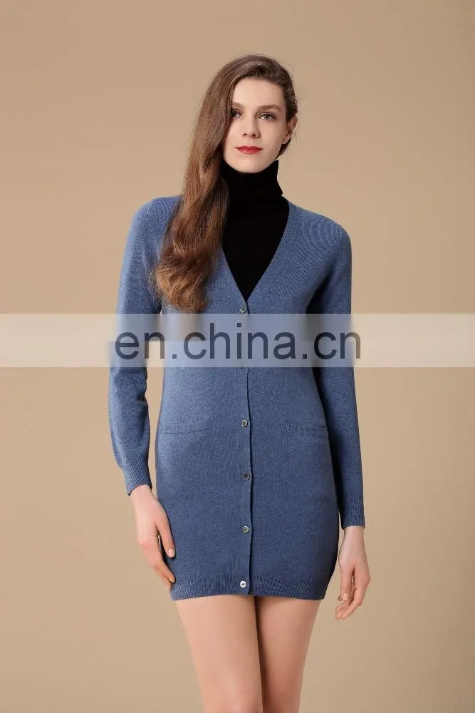 women's v neck 100% cashmere cardigan
