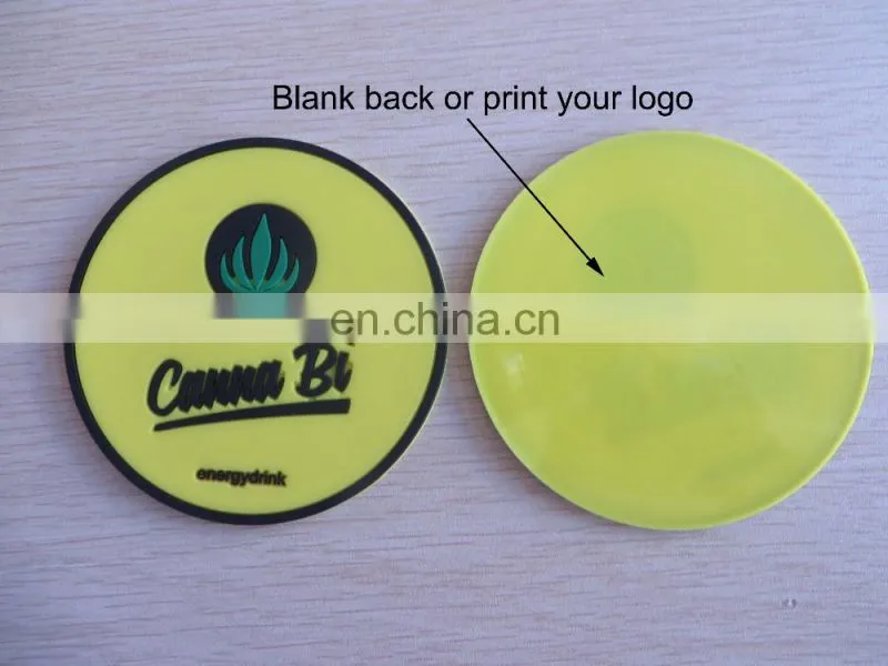 Personalized cheap soft pvc non-slip round drink beer mat coaster