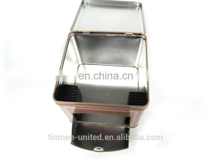 Big square present tin box with a drawer tin box by Tinmen