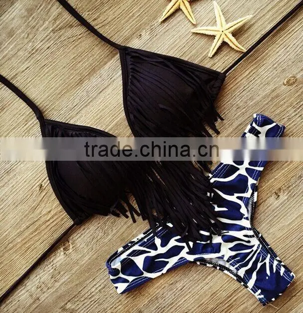 2016 hot sale cheap Colorfull Sexy european style Women's Bikini Style with printing