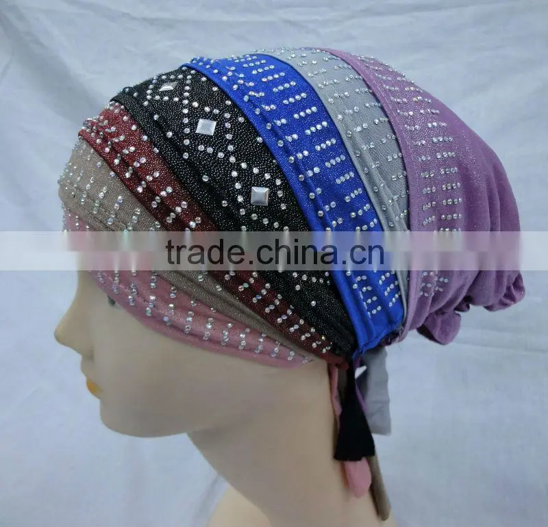 A473 latest fashion turban elastic islamic cap/MUSLIM HIJAB