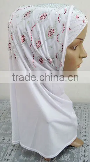 A226 Fashion 2015 beaded two piece muslim hijab