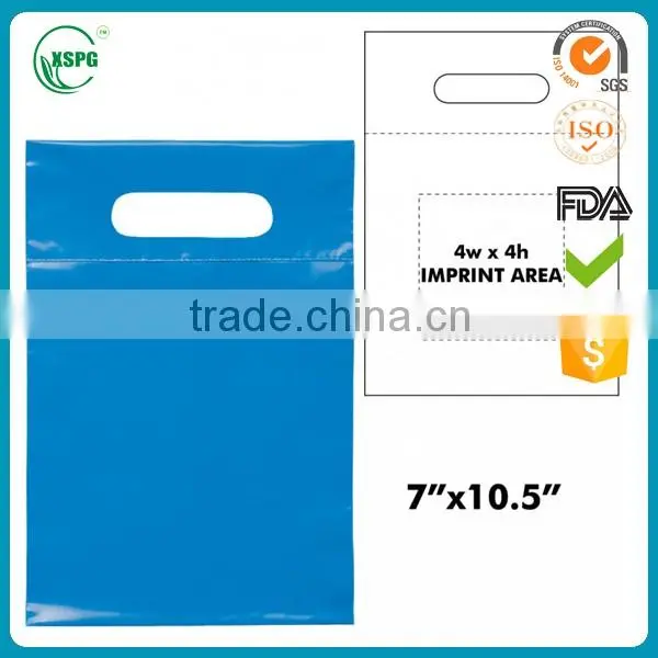 Supermarket clothes shopping die cut handle plastic PE bag