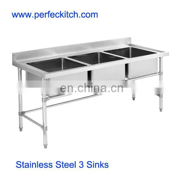 304 201 Stainless Steel double bowl kitchen sink with drainboard