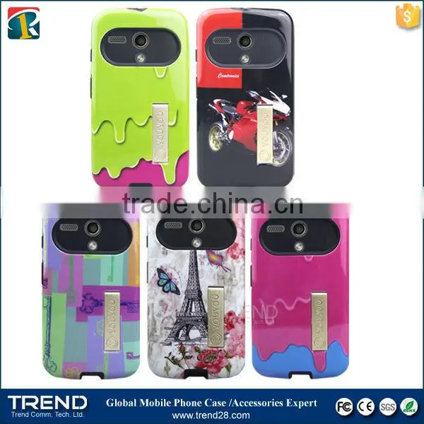 china supplier hybrid combo kickstand phone case for moto G2