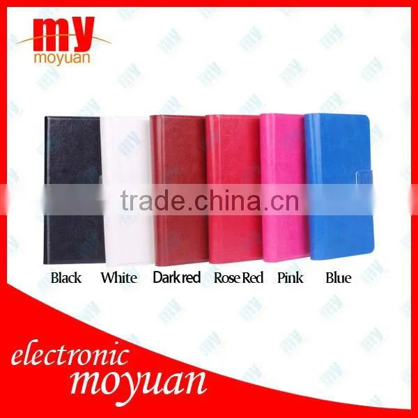 Wholesale Fashion Folio Wallet PU Leather Case With Sucker Inside Cover For Samsung Galaxy SIIII S4 i9500, Mix Color