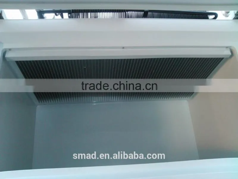 300L Chest Freezer with Top Open Door, Deep Freezer with Glass Door, Interior Lamp