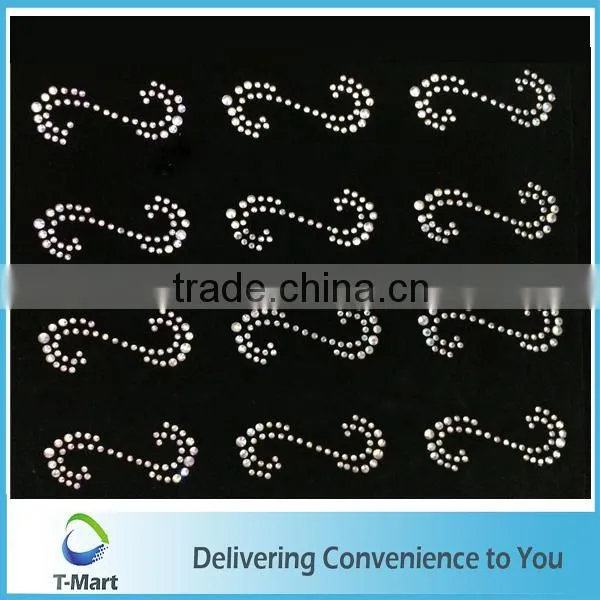 factory custom made crystal hot fix dance rhinestone motif