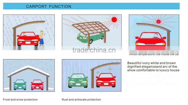 Popular Guangzhou modern 2 car aluminum carport polycarbonate carport tent for sale