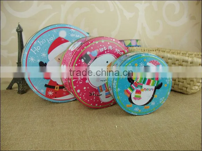 round metal gift tin box