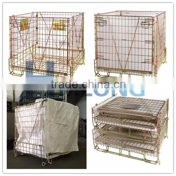 Customized mesh storage warehouse steel cage with bag