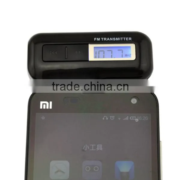 fm transmitter 3.5mm Full frequency, LCD backlight display for cell phone, MP3