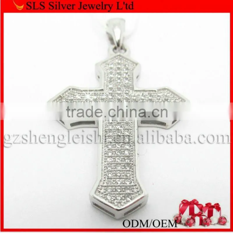 vogue lady silver 925 cz cross pendant