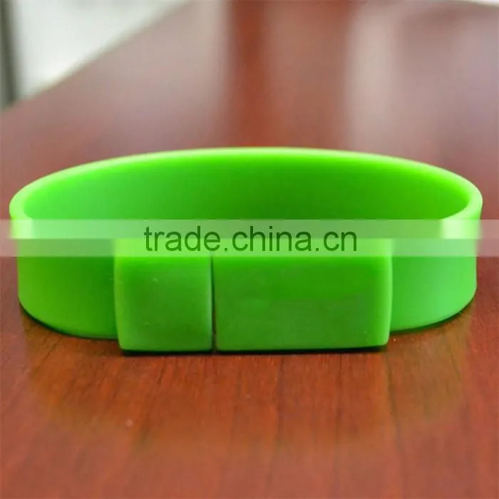 Shenzhen Colorful gift rubber wrist band usb flash pen drive