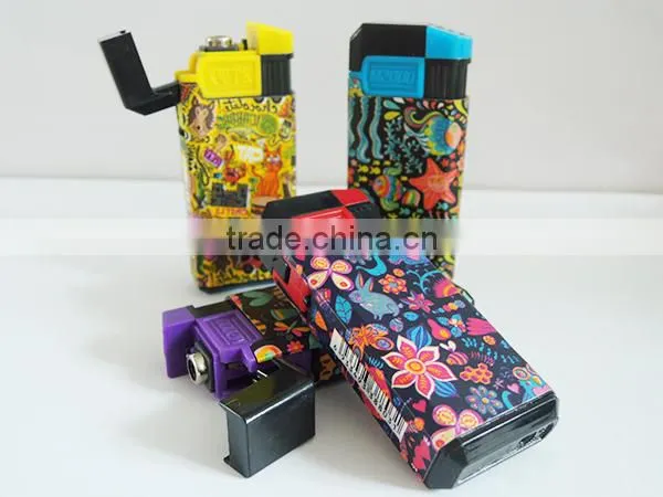Automatic cap color ignition electron cigarette customized brand picture logo lighter