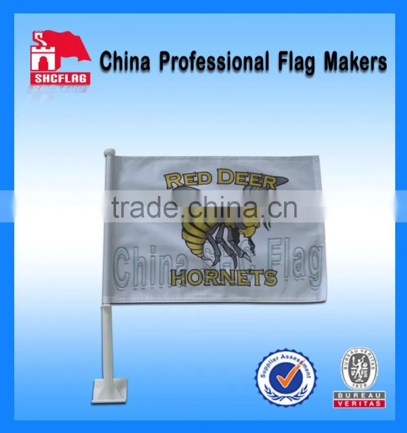 World cup soccer logo car flags plastic car window flag poles