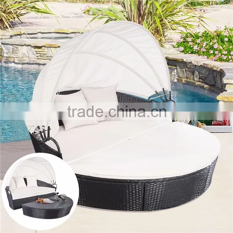 Wholesale Furniture Daybed Unique Design Sofa Garden Rattan Lounge Bed