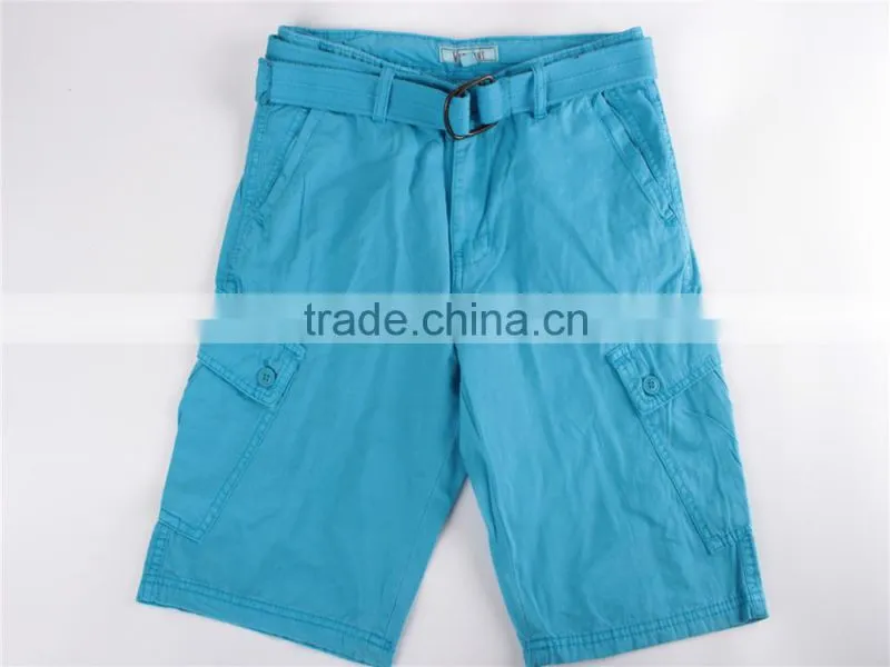 Mens cheap price stock apparel cargo shorts with belt